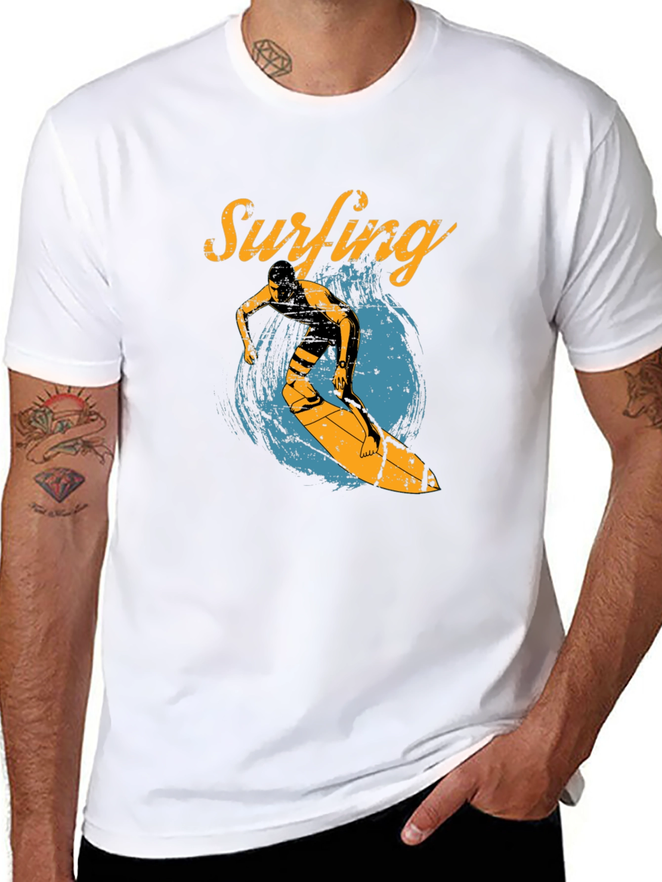 Surfing Graphic Tee - Black