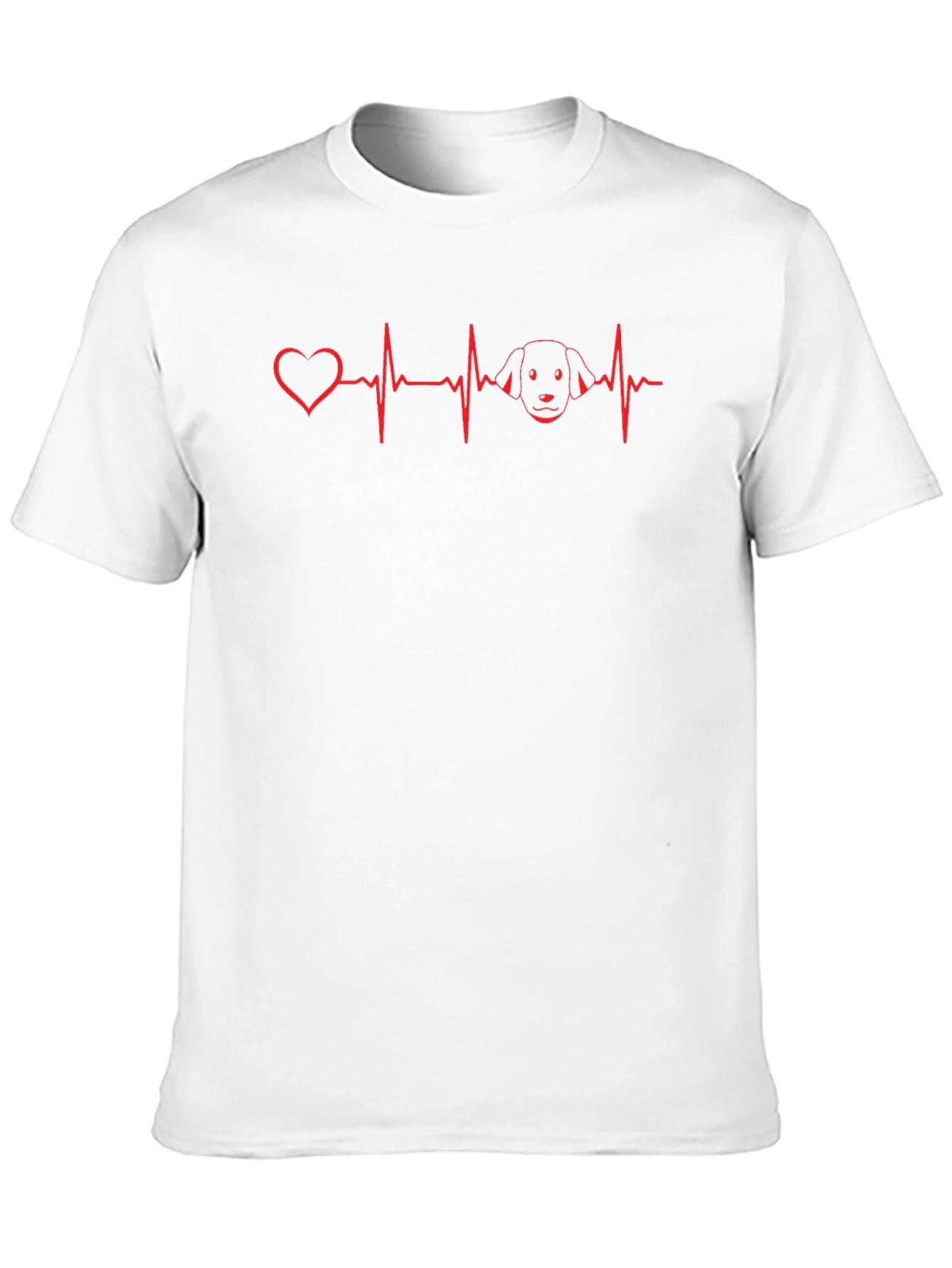 Heartbeat Dog Lover Graphic Tee - Black Cotton