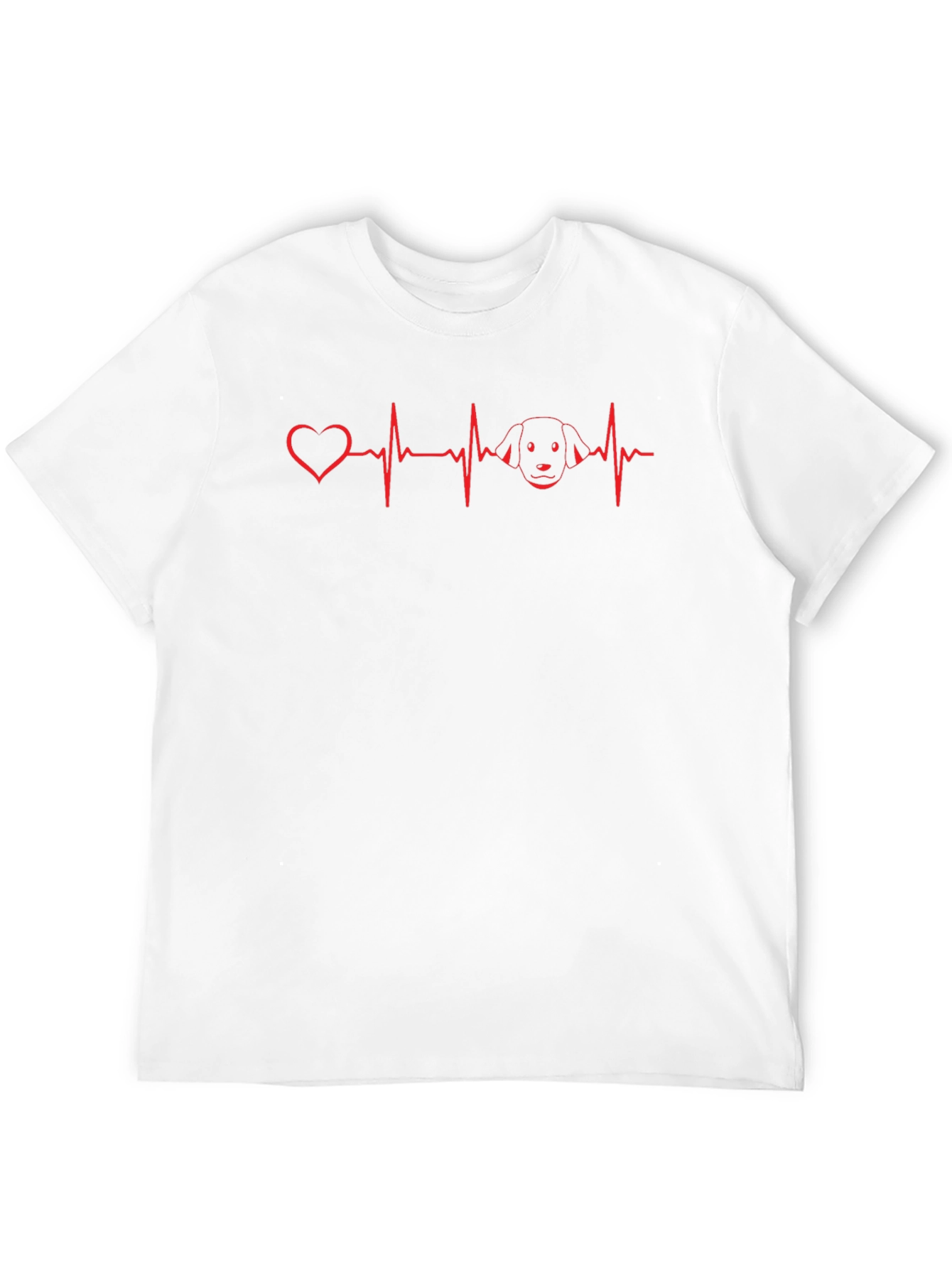 Heartbeat Dog Lover Graphic Tee - Black Cotton