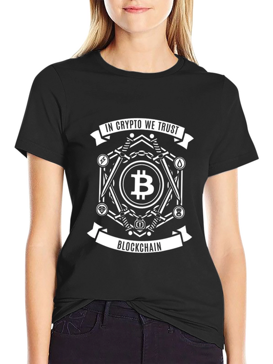 Crypto Bitcoin Blockchain Graphic Tee - In Crypto We Trust Shirt