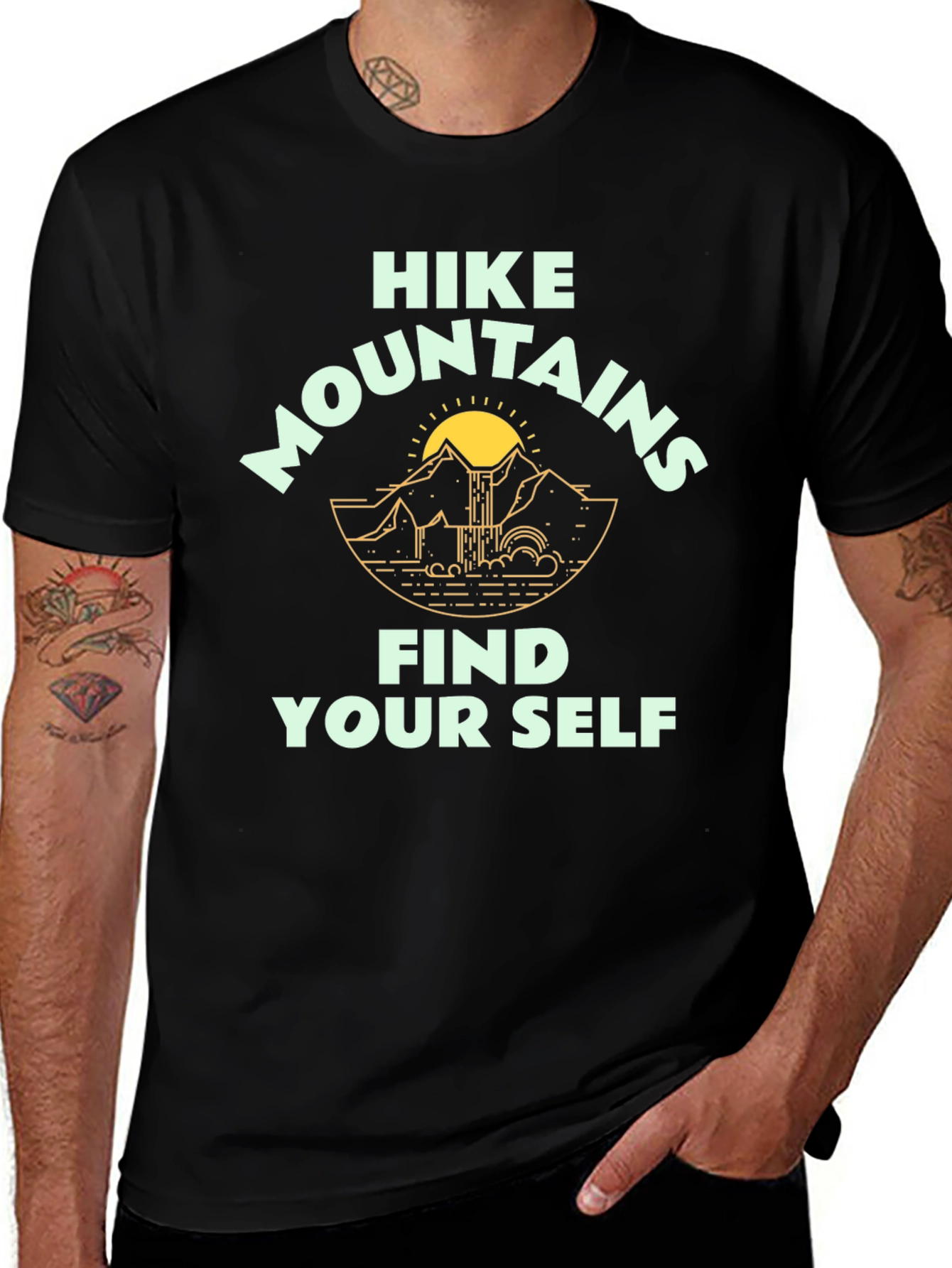 Hike Mountains Find Yourself Graphic Tee