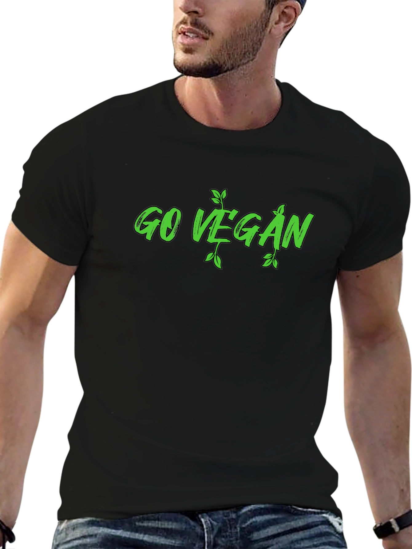 Go Vegan Graphic Tee - Black