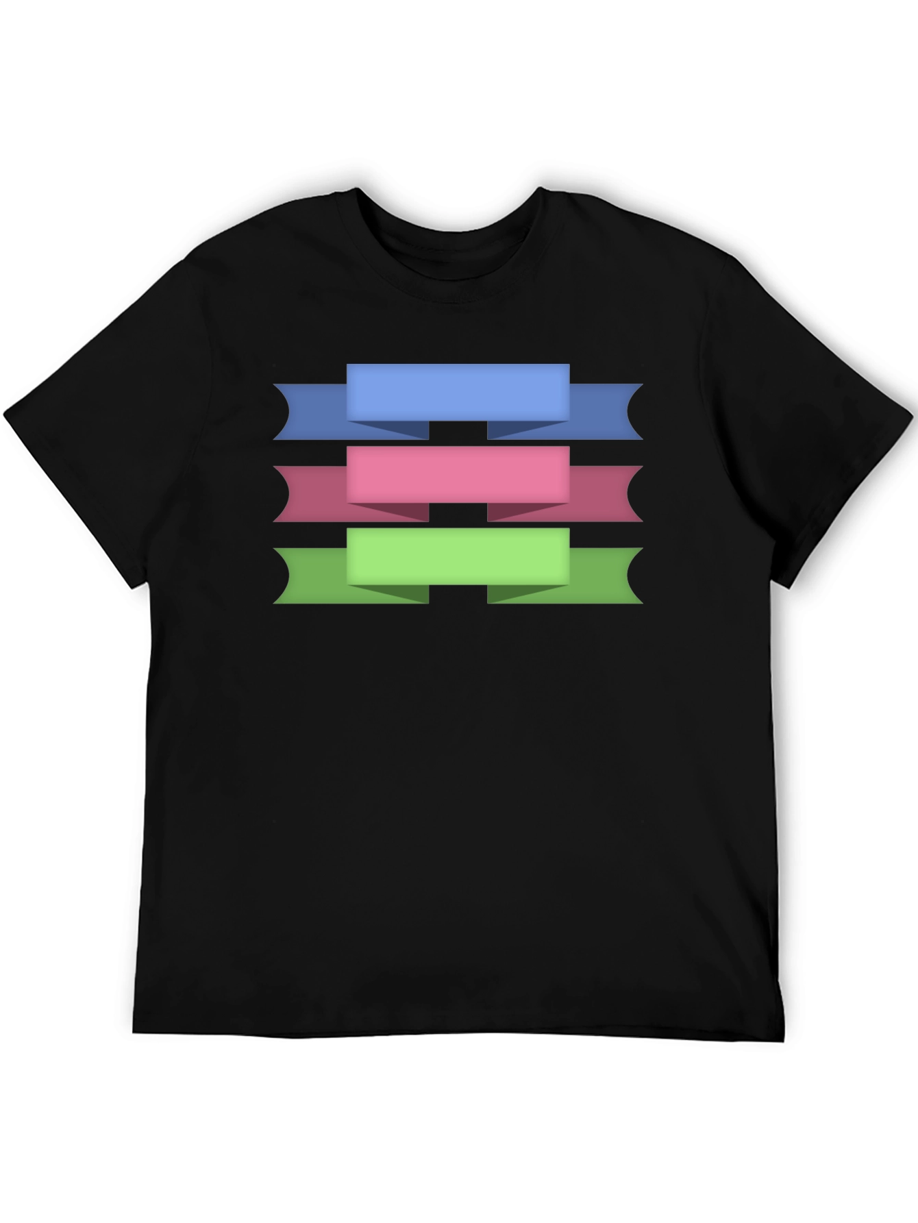 Ribbon Banner Graphic T-Shirt - Black Cotton Tee