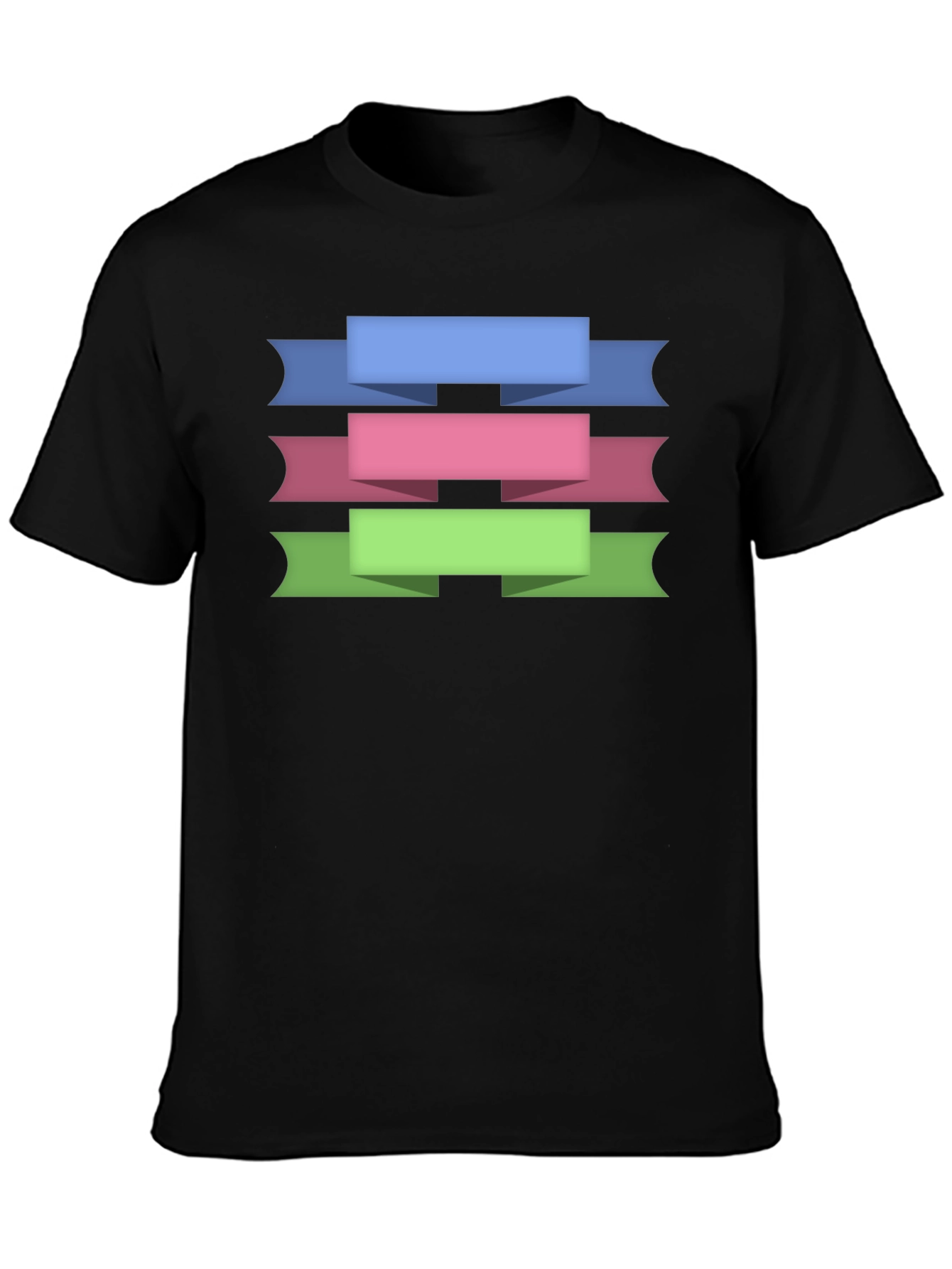 Ribbon Banner Graphic T-Shirt - Black Cotton Tee