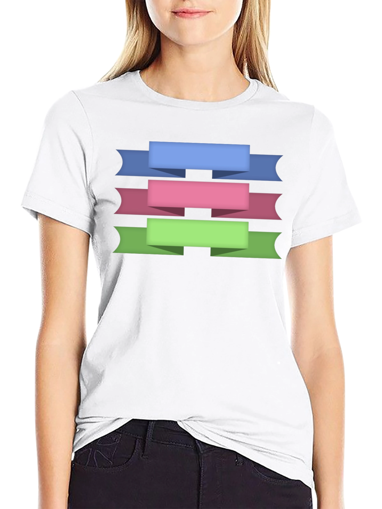 Ribbon Banner Graphic T-Shirt - Black Cotton Tee