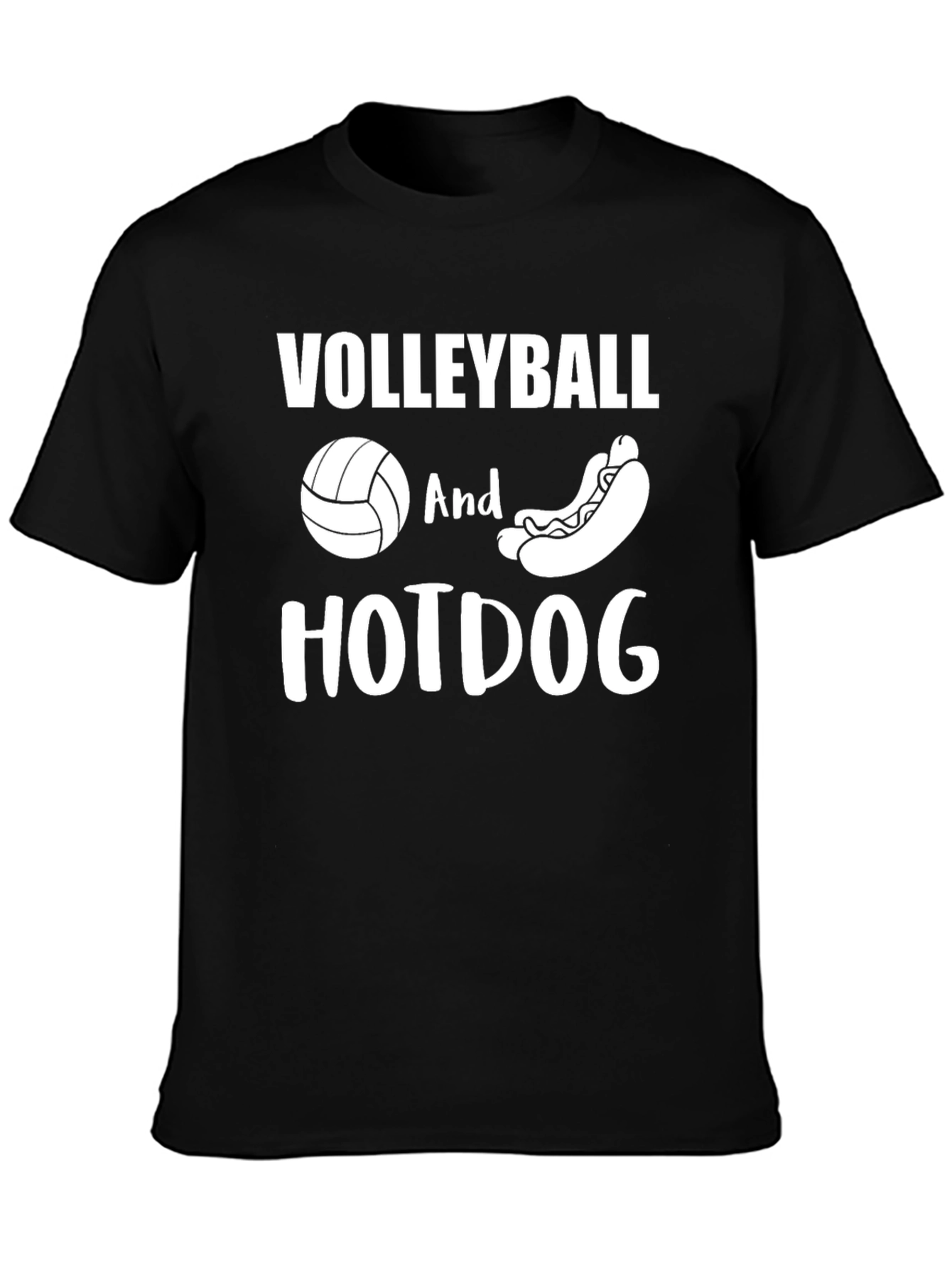 Volleyball and Hotdog Graphic T-Shirt