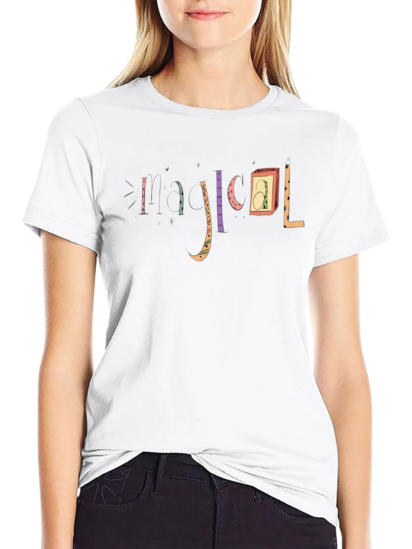 Abstract Alphabet Black T-Shirt