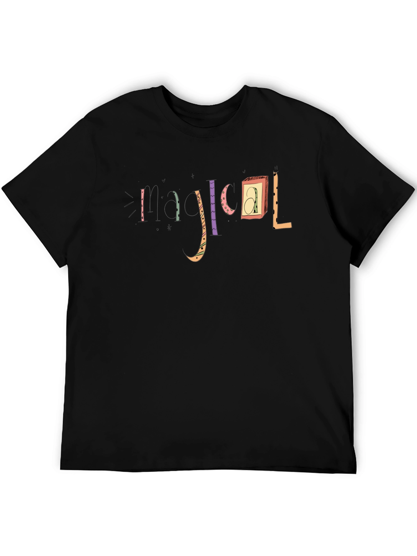 Abstract Alphabet Black T-Shirt