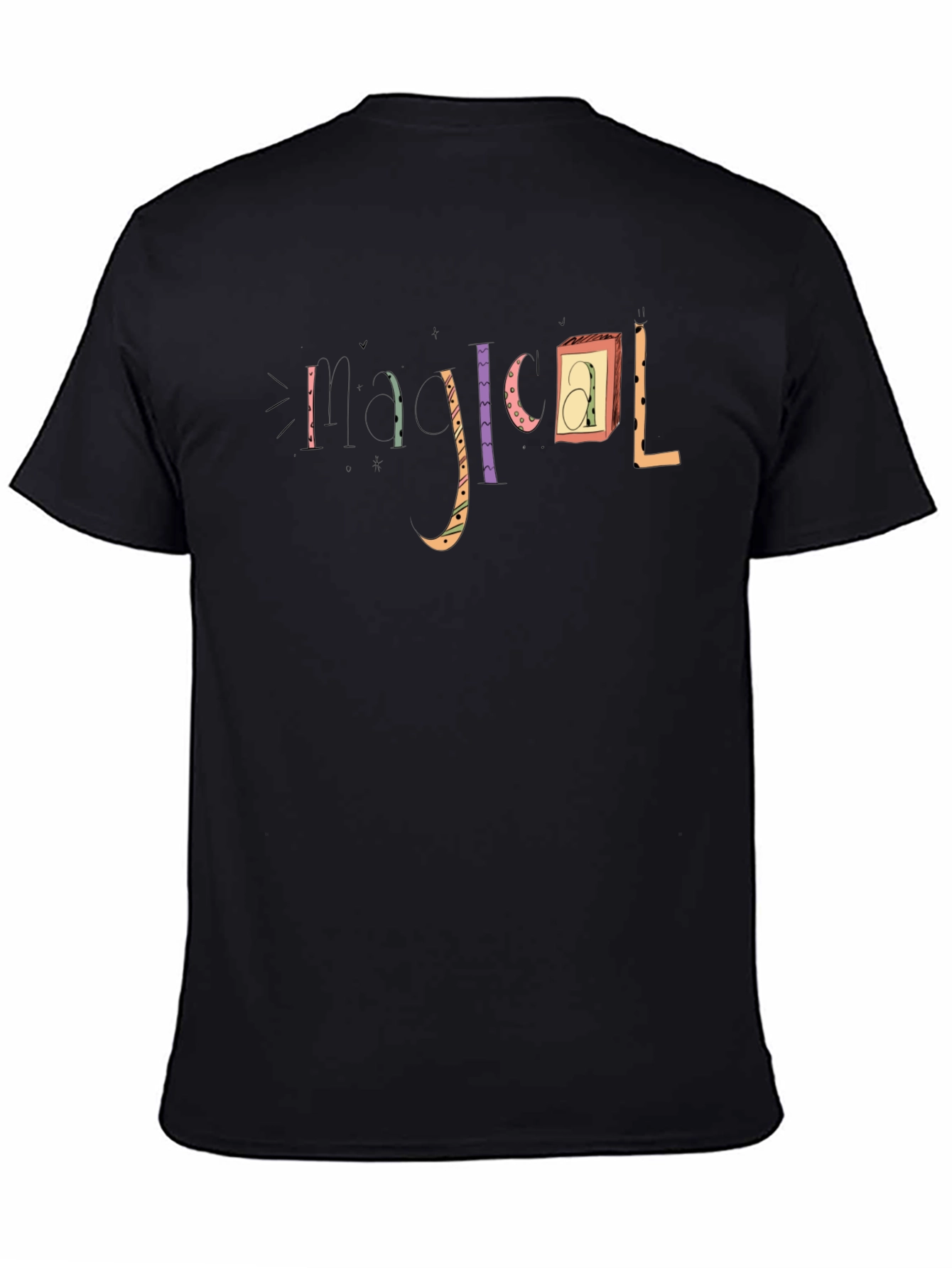 Abstract Alphabet Black T-Shirt
