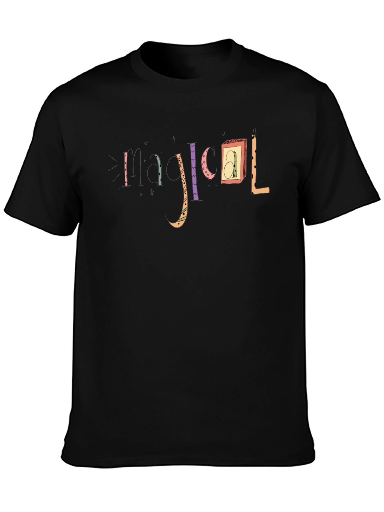 Abstract Alphabet Black T-Shirt