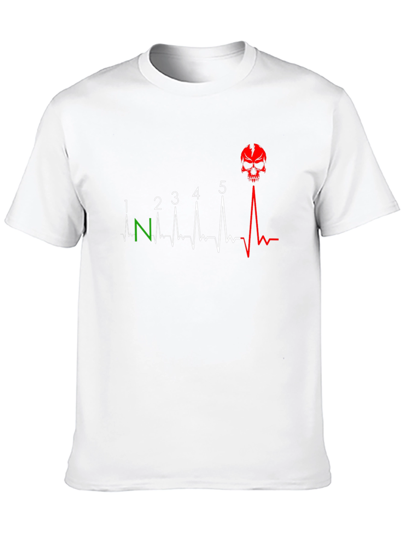 Motorcycle Gear Shift Pattern Skull T-Shirt