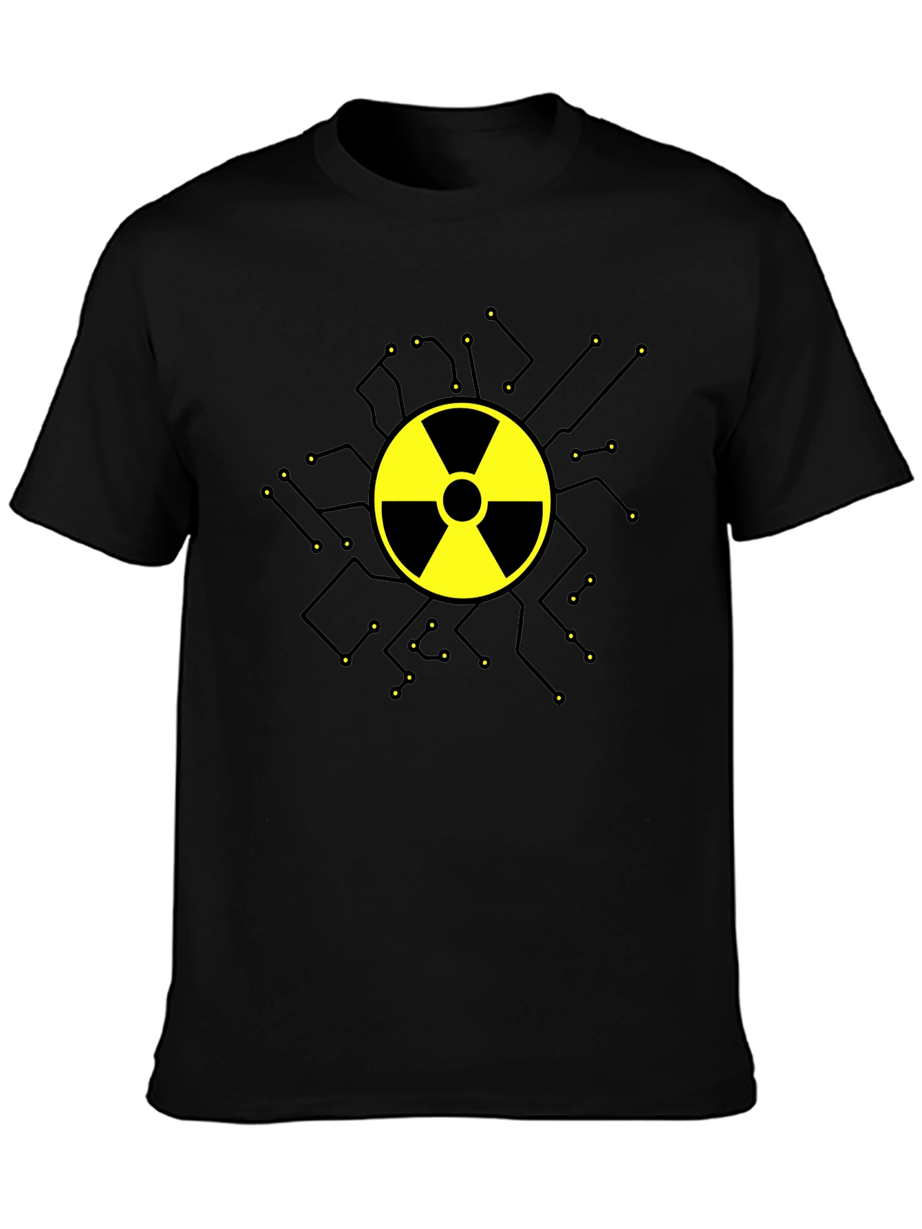 Radioactive Symbol Graphic T-Shirt - Black Cotton