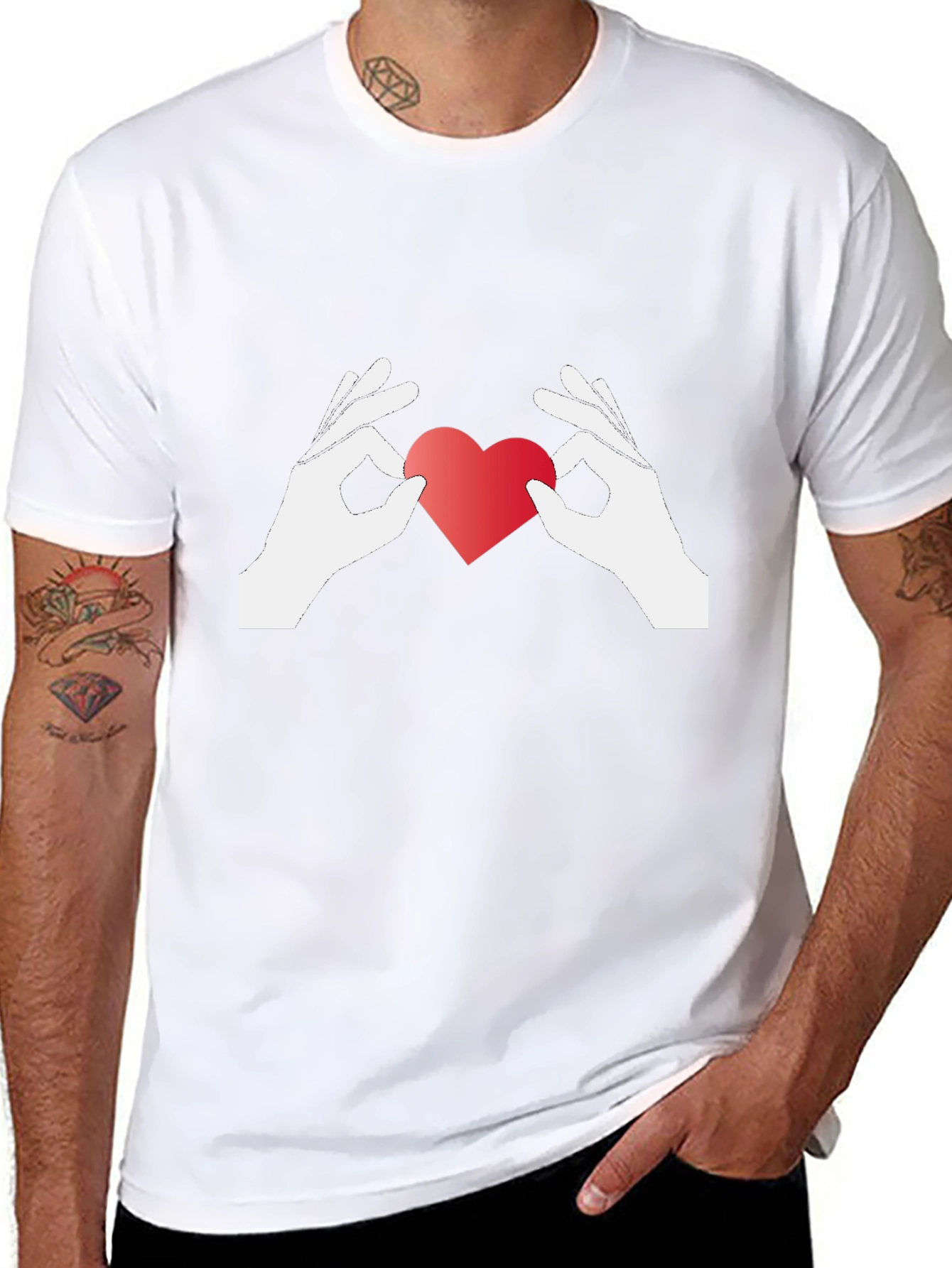 Heart Hands Graphic Tee - Show Your Love!