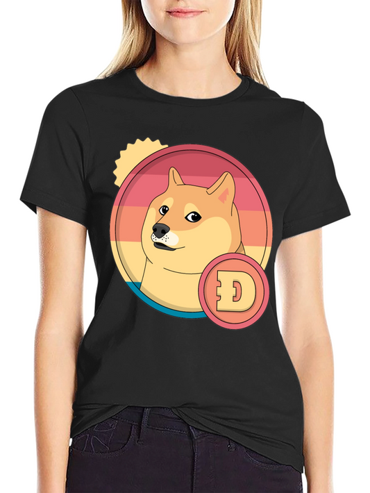 Doge Meme Retro T-Shirt - Casual Crypto Style