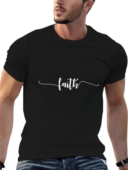 Faith Graphic Tee - Stylish Black Cotton Blend T-Shirt