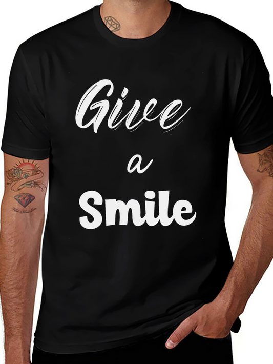 Give a Smile Graphic T-Shirt - Black