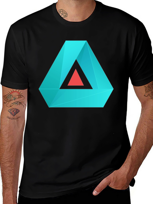 Geometric Triangle Graphic Tee - Modern Casual Style