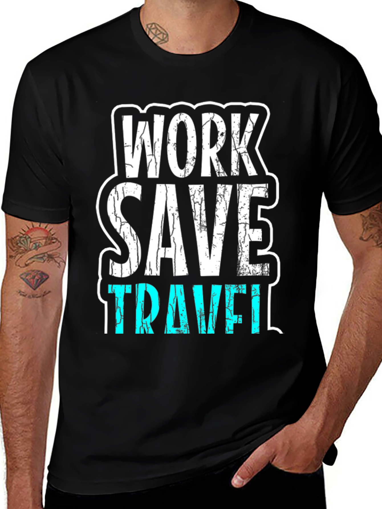 Work Save Travel Graphic T-Shirt
