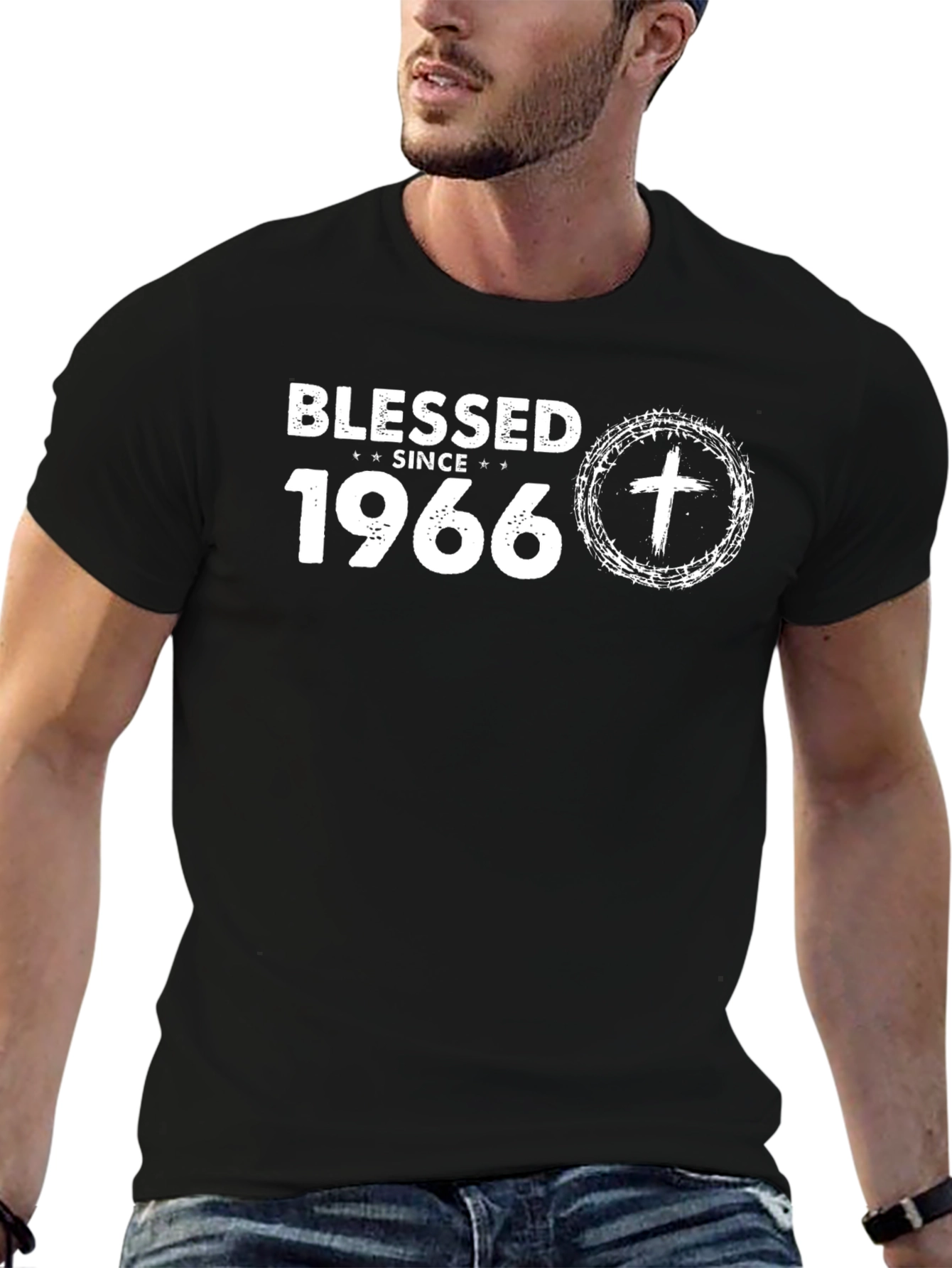 Blessed Since 1966 Graphic Tee - Black