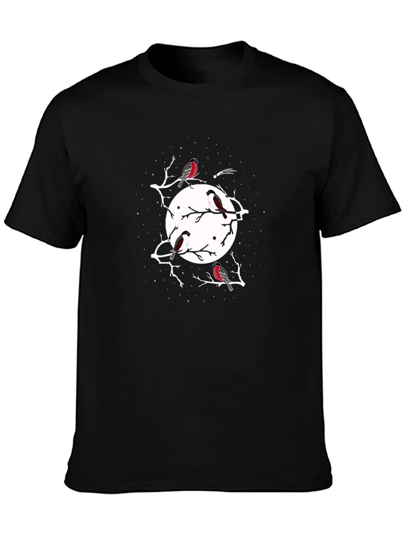 Bird & Moon Black T-Shirt - Stylish Graphic Tee