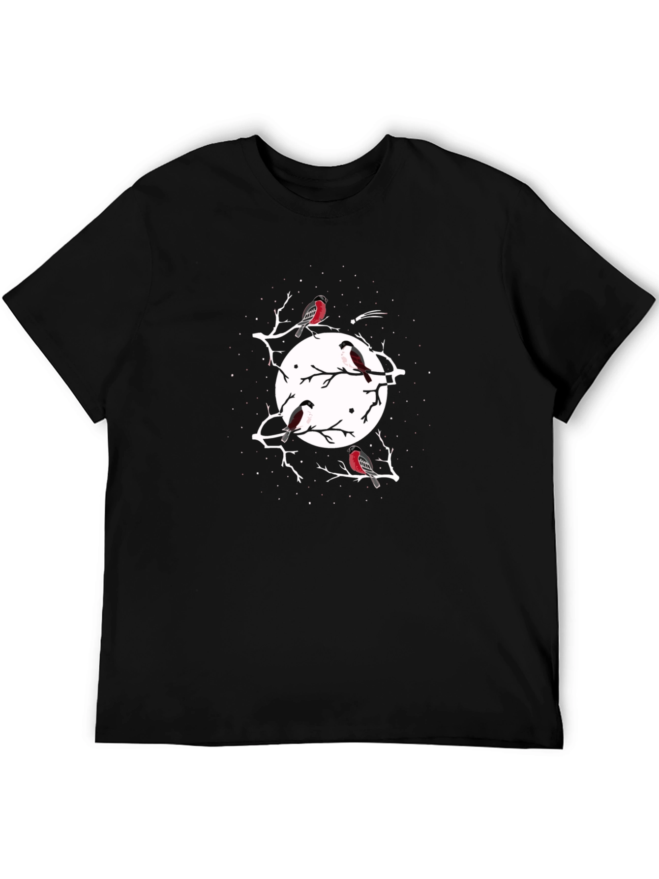 Bird & Moon Black T-Shirt - Stylish Graphic Tee