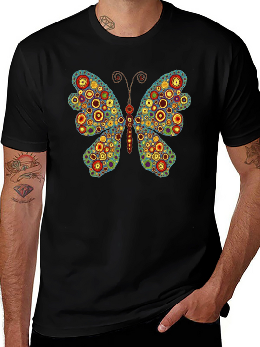 Butterfly Art Print Black T-Shirt