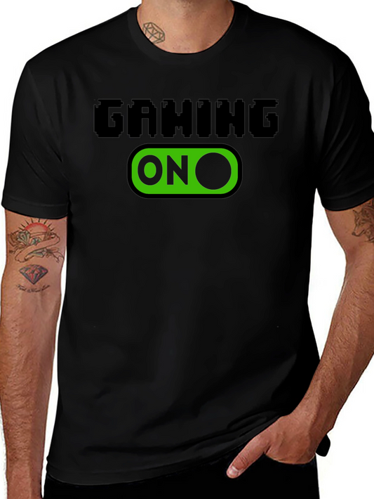 Gaming ON T-Shirt - Black Short Sleeve Graphic Tee