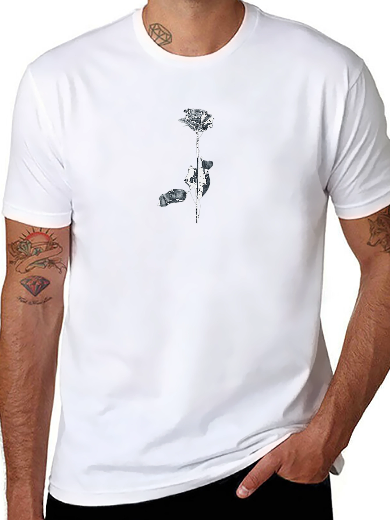 Abstract Rose Graphic T-Shirt