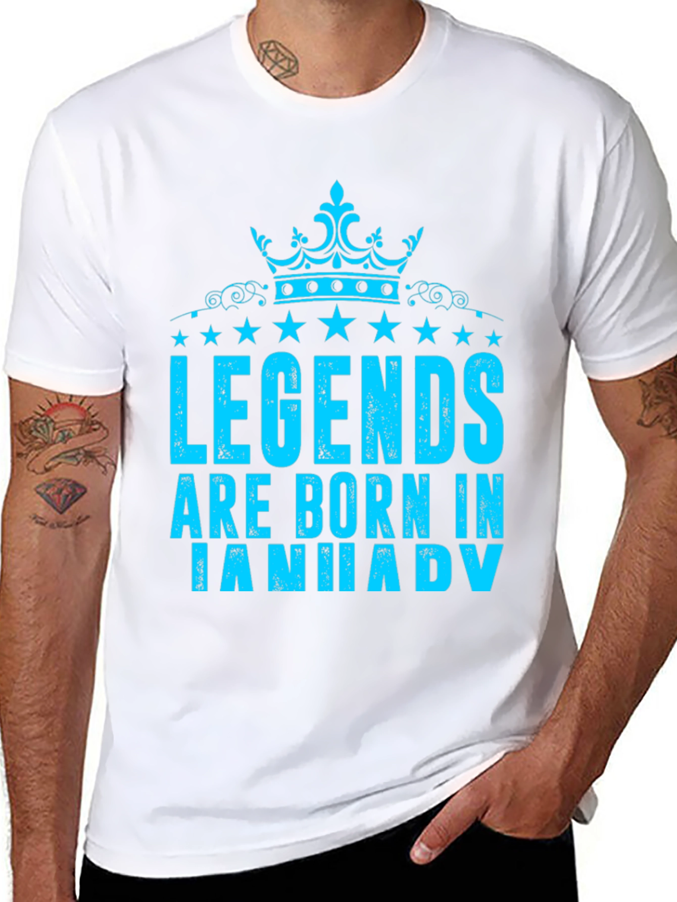 Legends Are Born in January Black T-Shirt