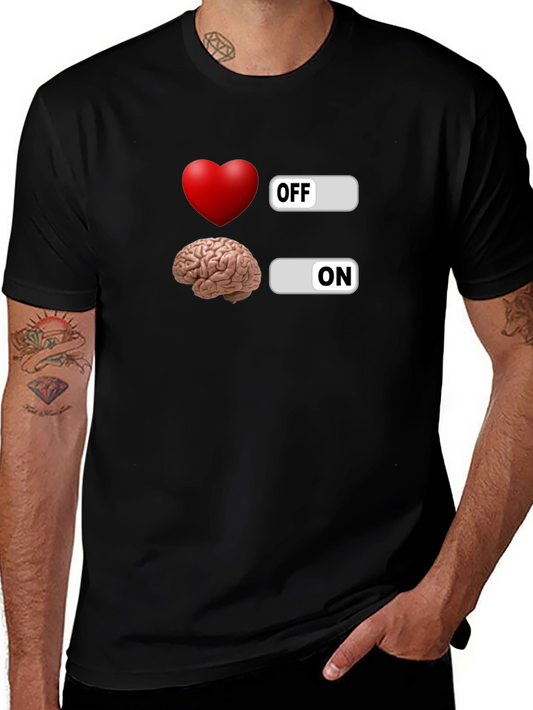 Heart Off Brain On Graphic T-Shirt