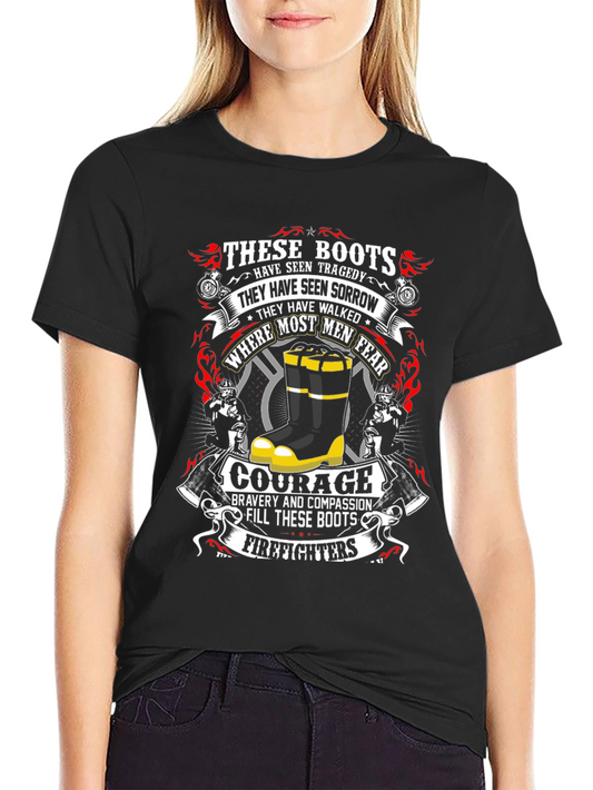 Firefighter Boots Graphic T-Shirt - Courage & Bravery