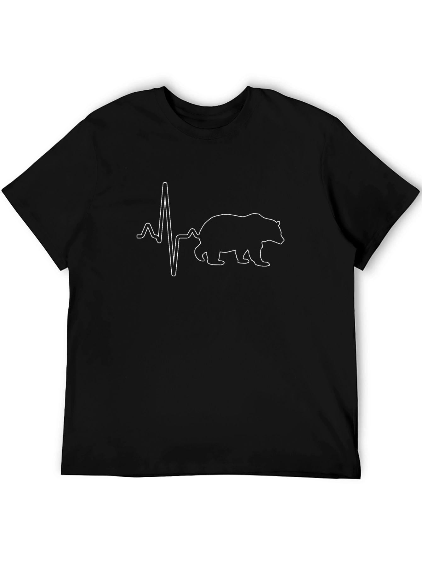 Bear Heartbeat Line Art T-Shirt