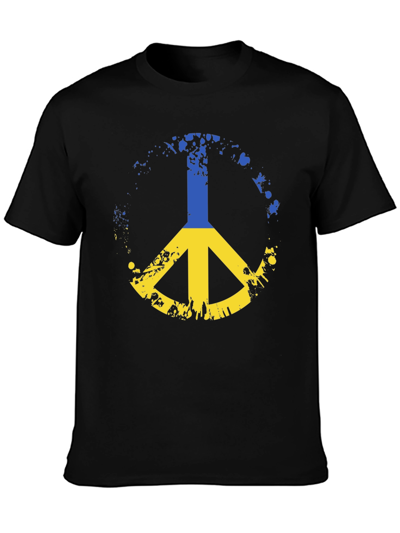 Ukraine Peace Sign Black T-Shirt