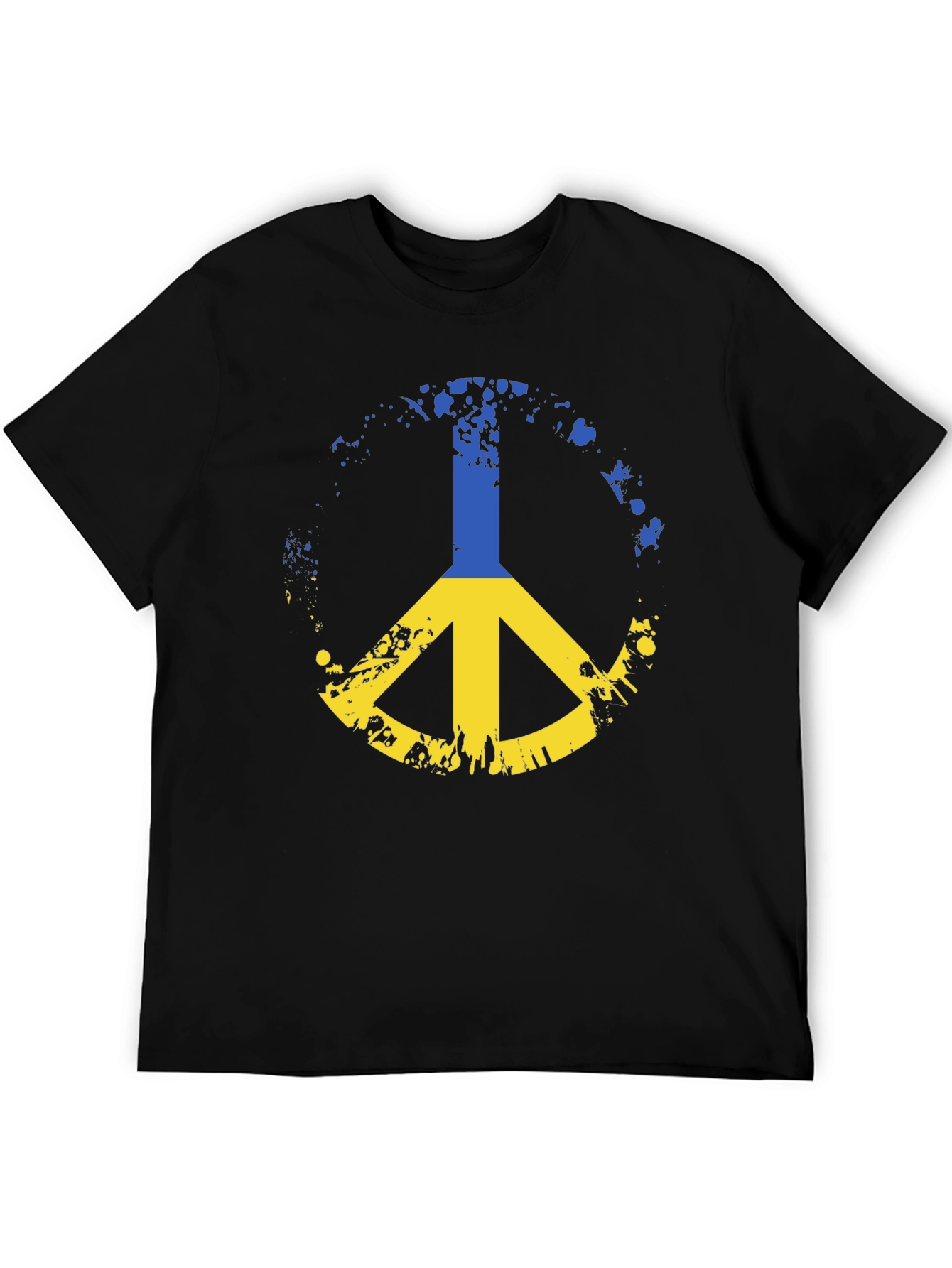 Ukraine Peace Sign Black T-Shirt
