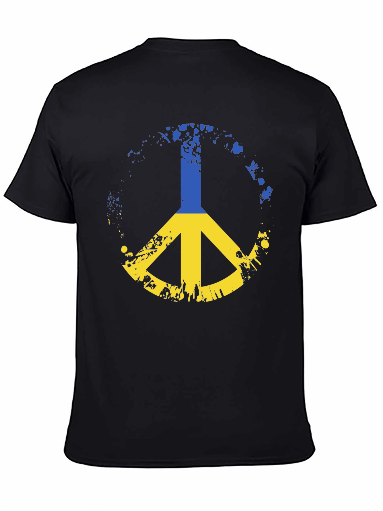 Ukraine Peace Sign Black T-Shirt