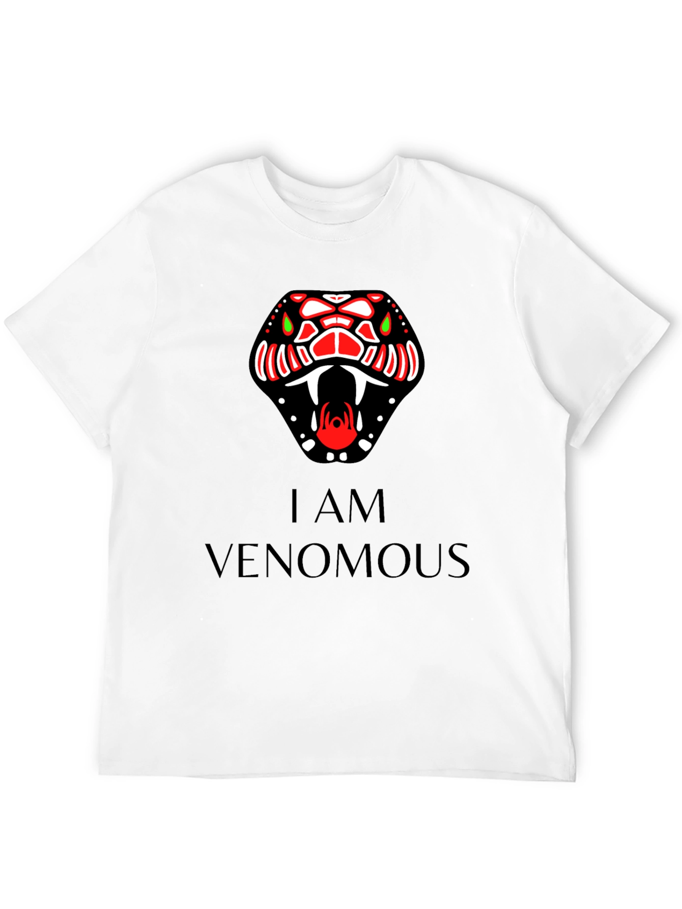 Venomous Snake Graphic Tee - Bold Black T-Shirt
