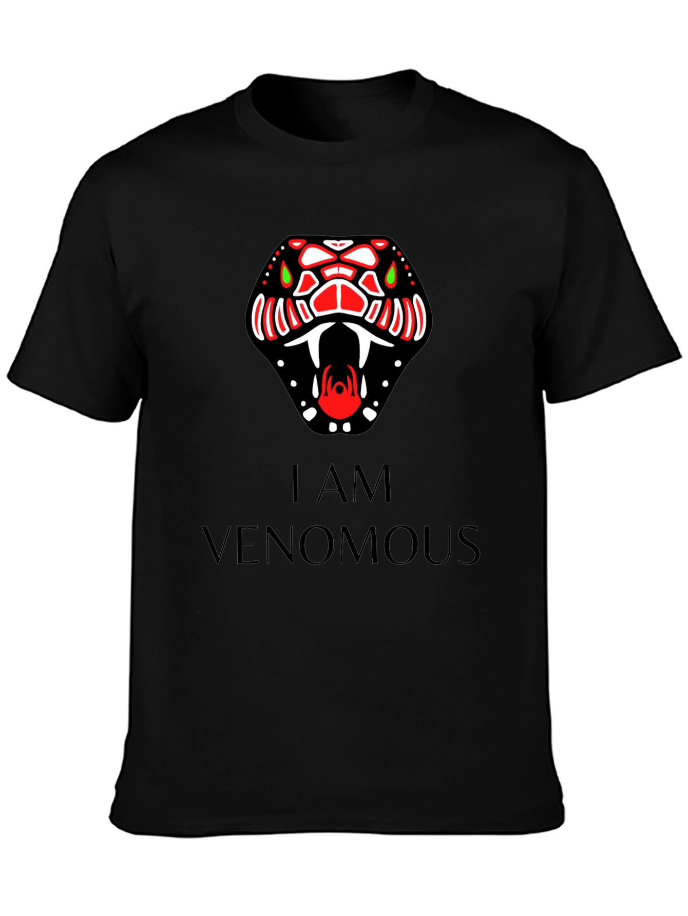 Venomous Snake Graphic Tee - Bold Black T-Shirt