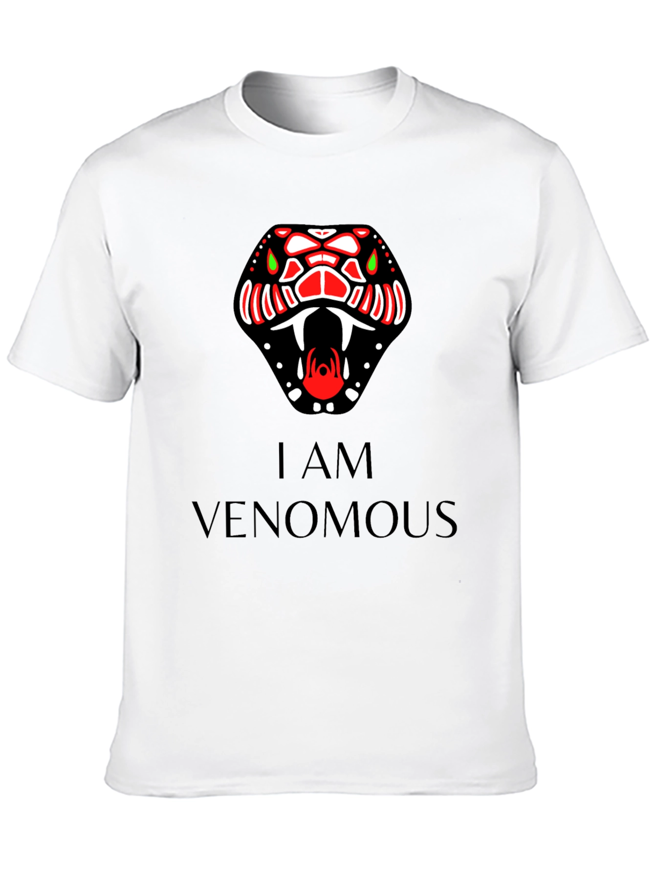 Venomous Snake Graphic Tee - Bold Black T-Shirt