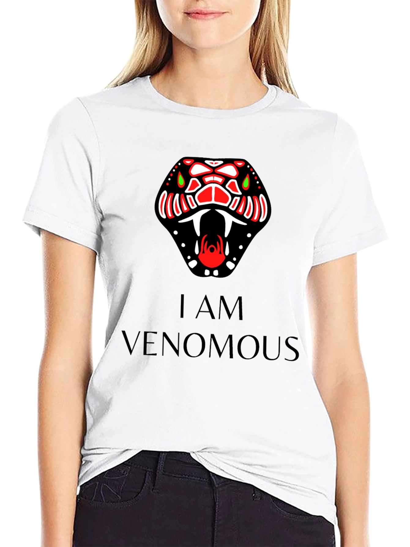 Venomous Snake Graphic Tee - Bold Black T-Shirt