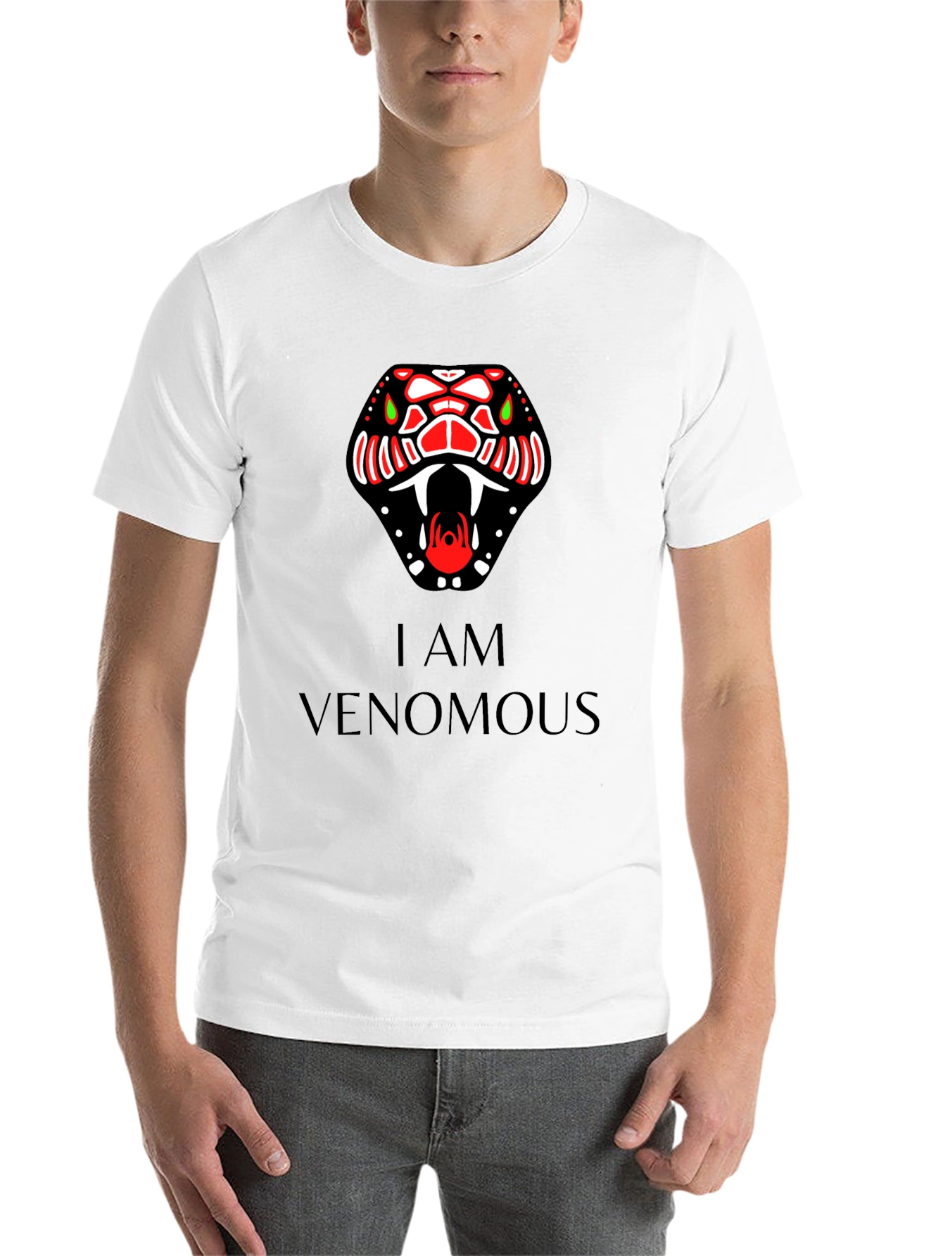 Venomous Snake Graphic Tee - Bold Black T-Shirt