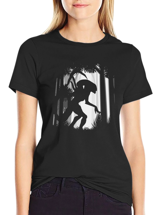 Alien in Forest Graphic Print T-Shirt
