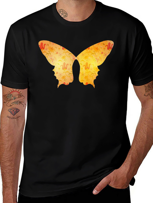 Butterfly Silhouette Floral Graphic Tee