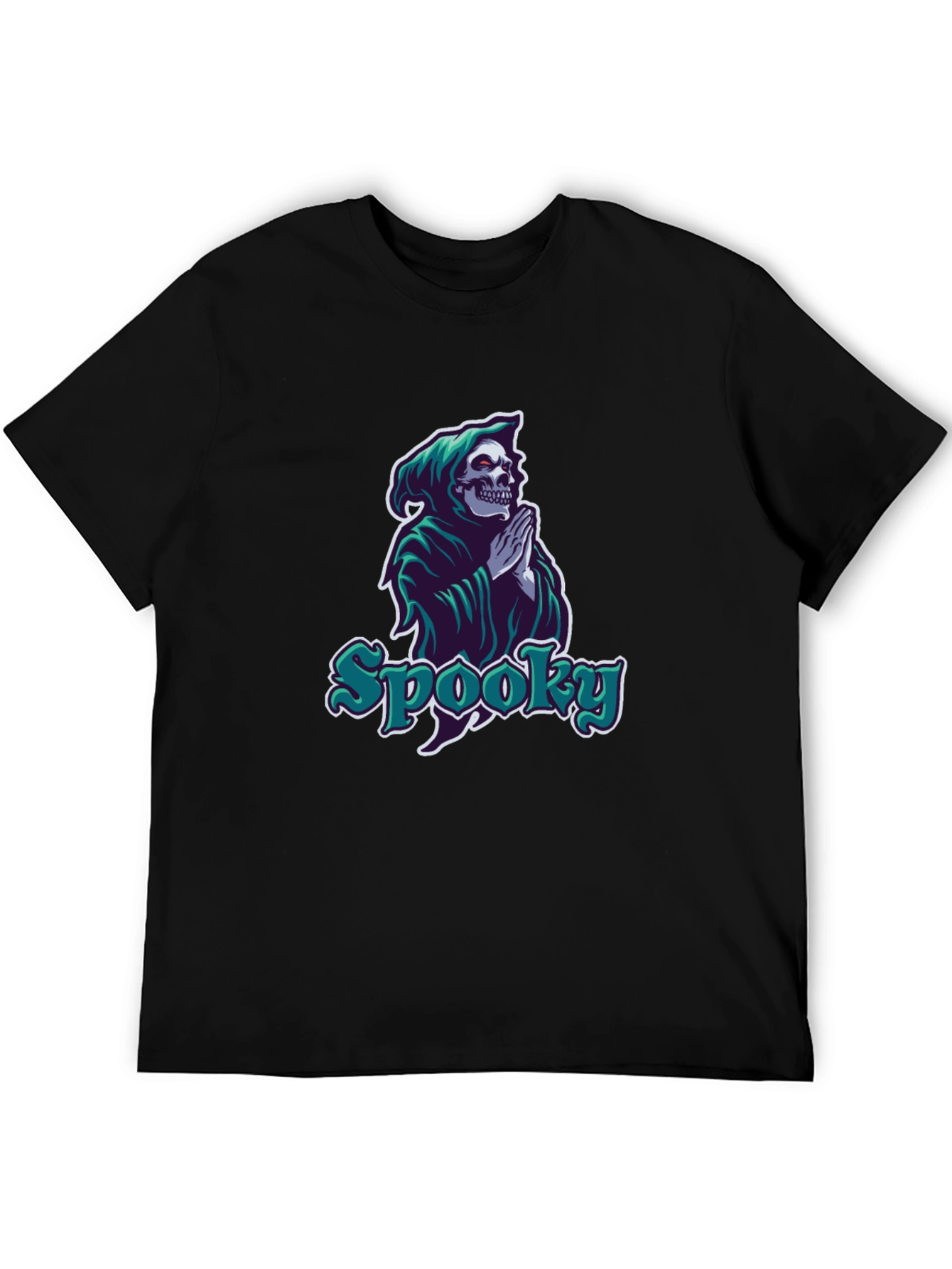 Spooky Skeleton Grim Reaper Graphic T-Shirt