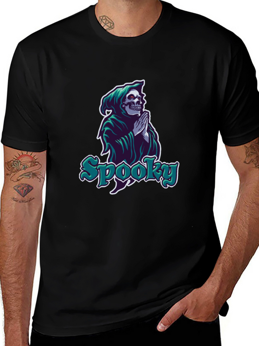 Spooky Skeleton Grim Reaper Graphic T-Shirt