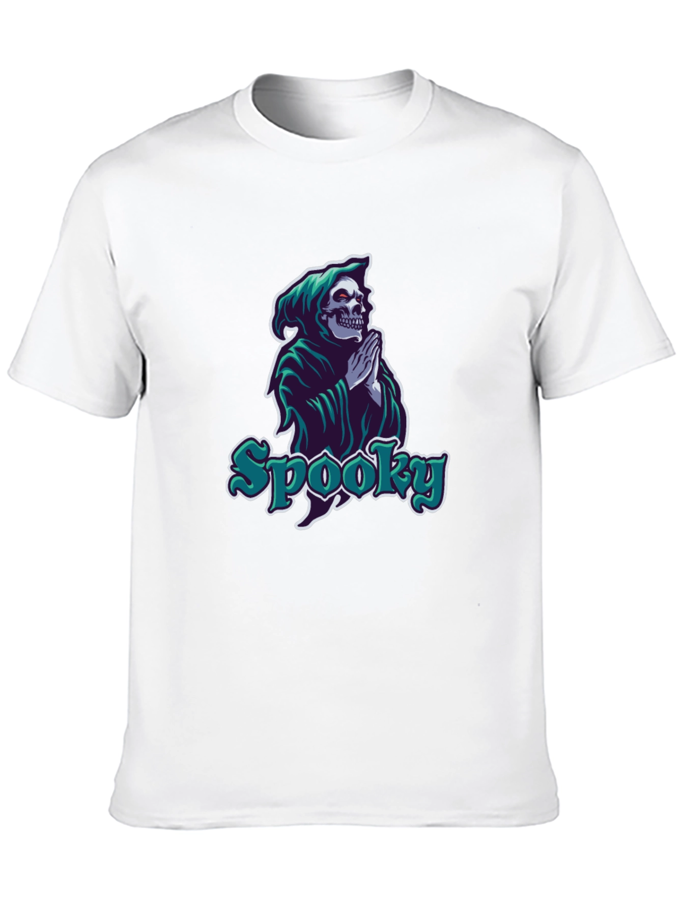 Spooky Skeleton Grim Reaper Graphic T-Shirt