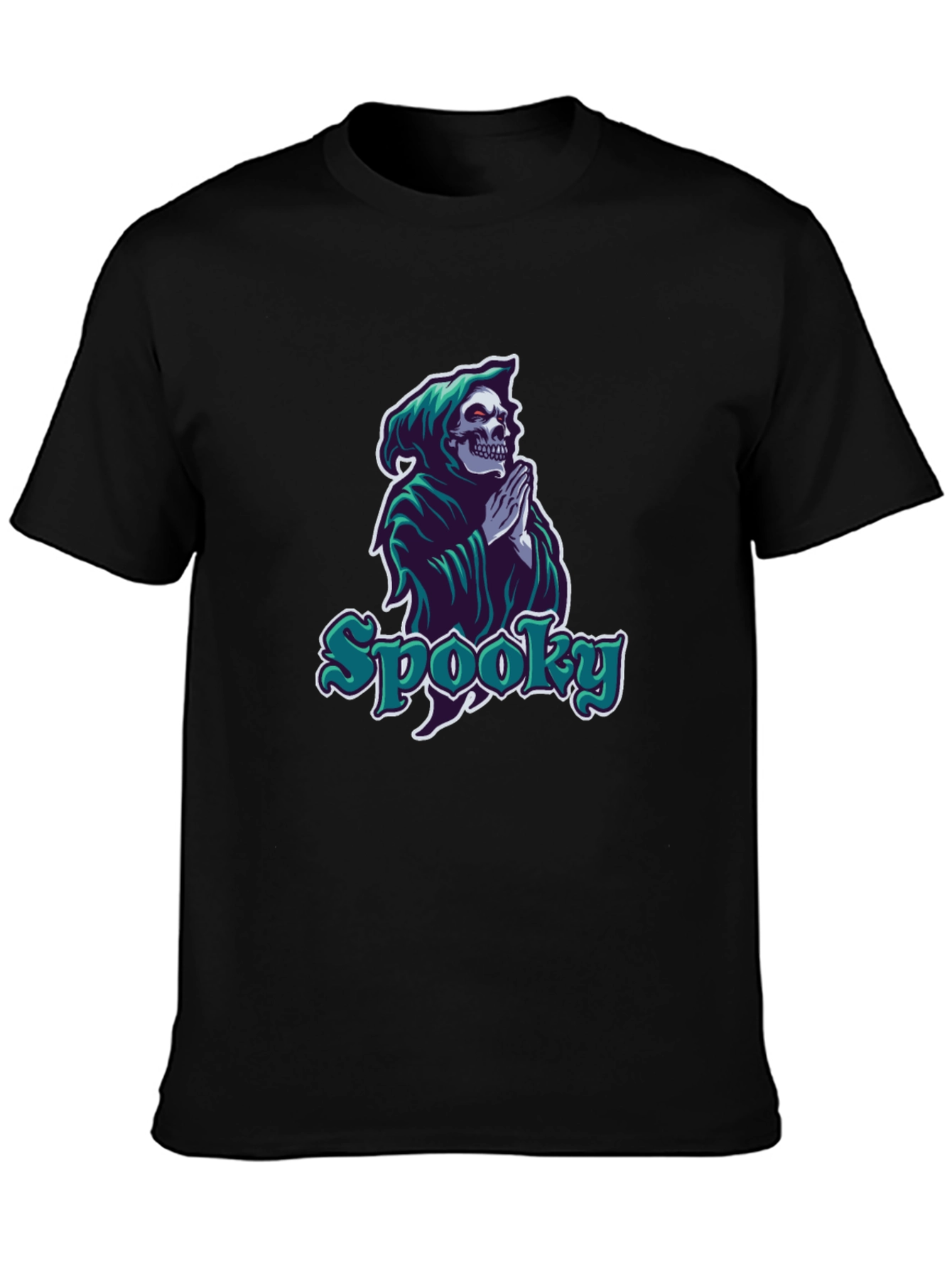 Spooky Skeleton Grim Reaper Graphic T-Shirt