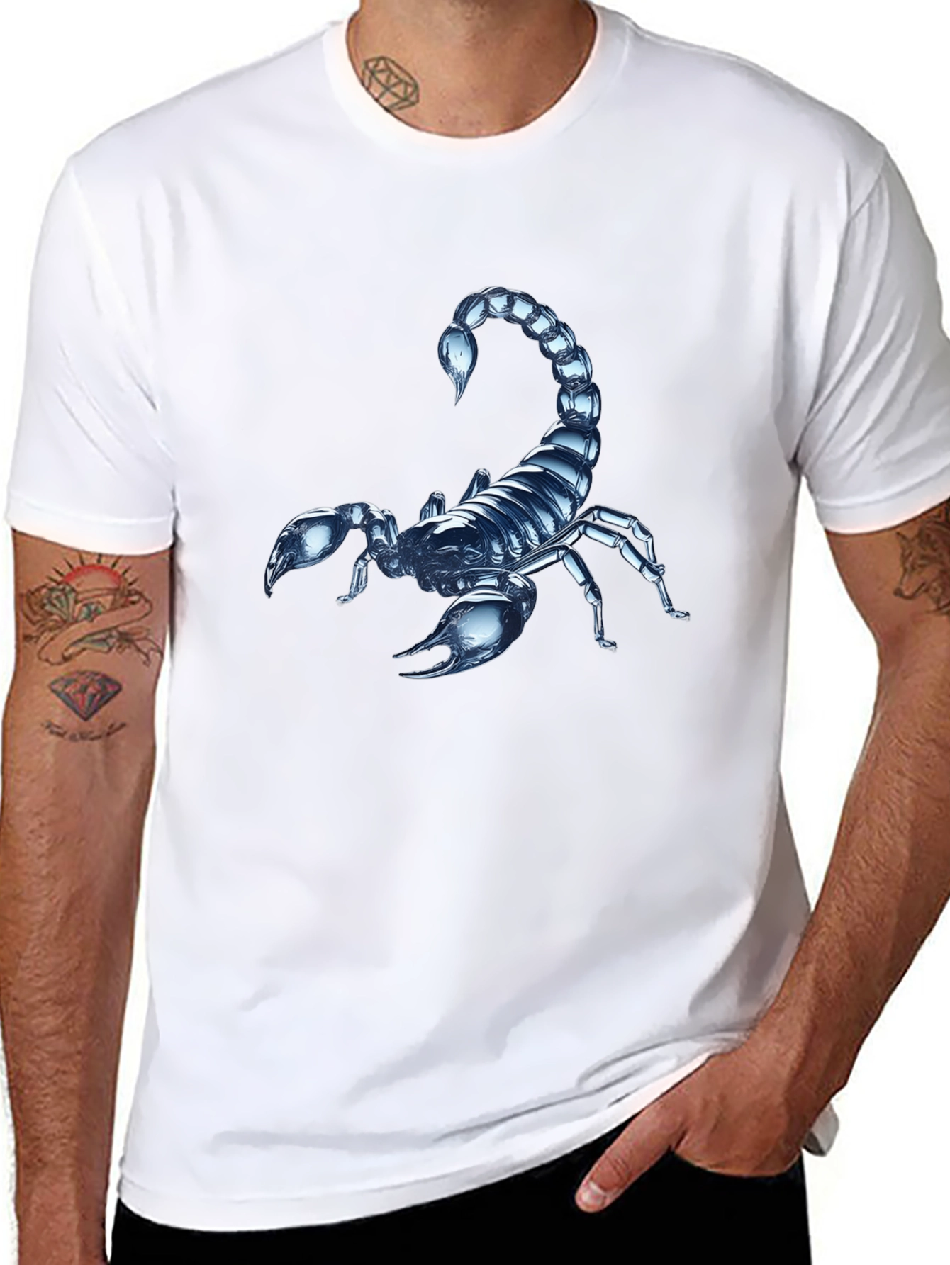 Scorpion Graphic Print Crew Neck T-Shirt