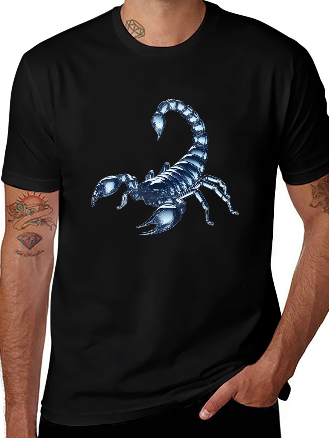 Scorpion Graphic Print Crew Neck T-Shirt