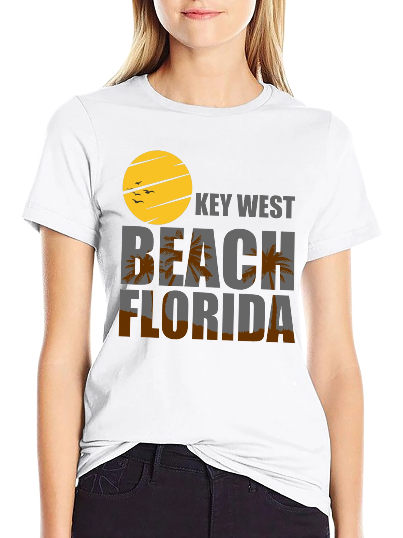 Key West Beach Florida Black T-Shirt