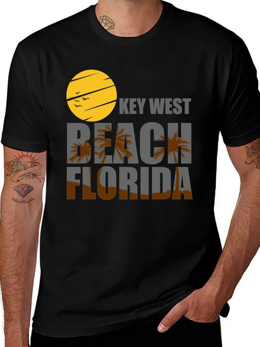 Key West Beach Florida Black T-Shirt
